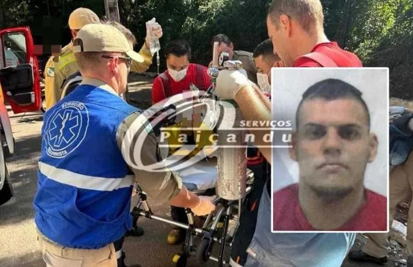 Motociclista é intubado após bater moto contra poste em Maringá. A vítima estava a caminho do trabalho quando ocorreu o acidente
