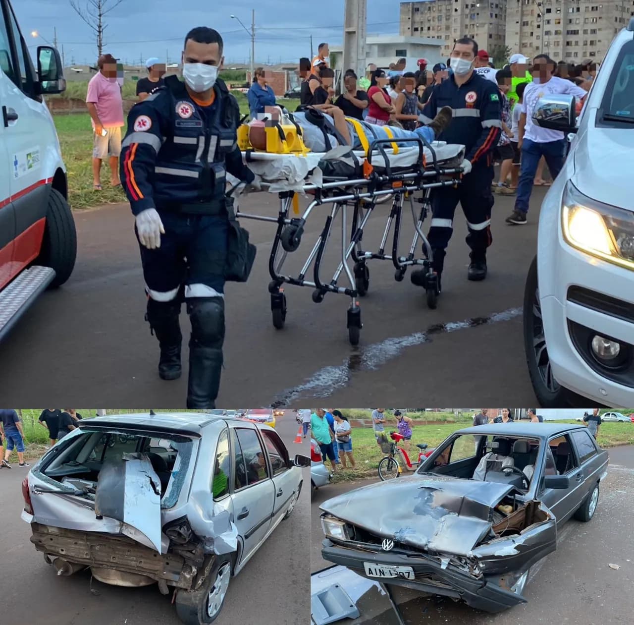 Duas pessoas ficam feridas após violenta colisão traseira, em Paiçandu