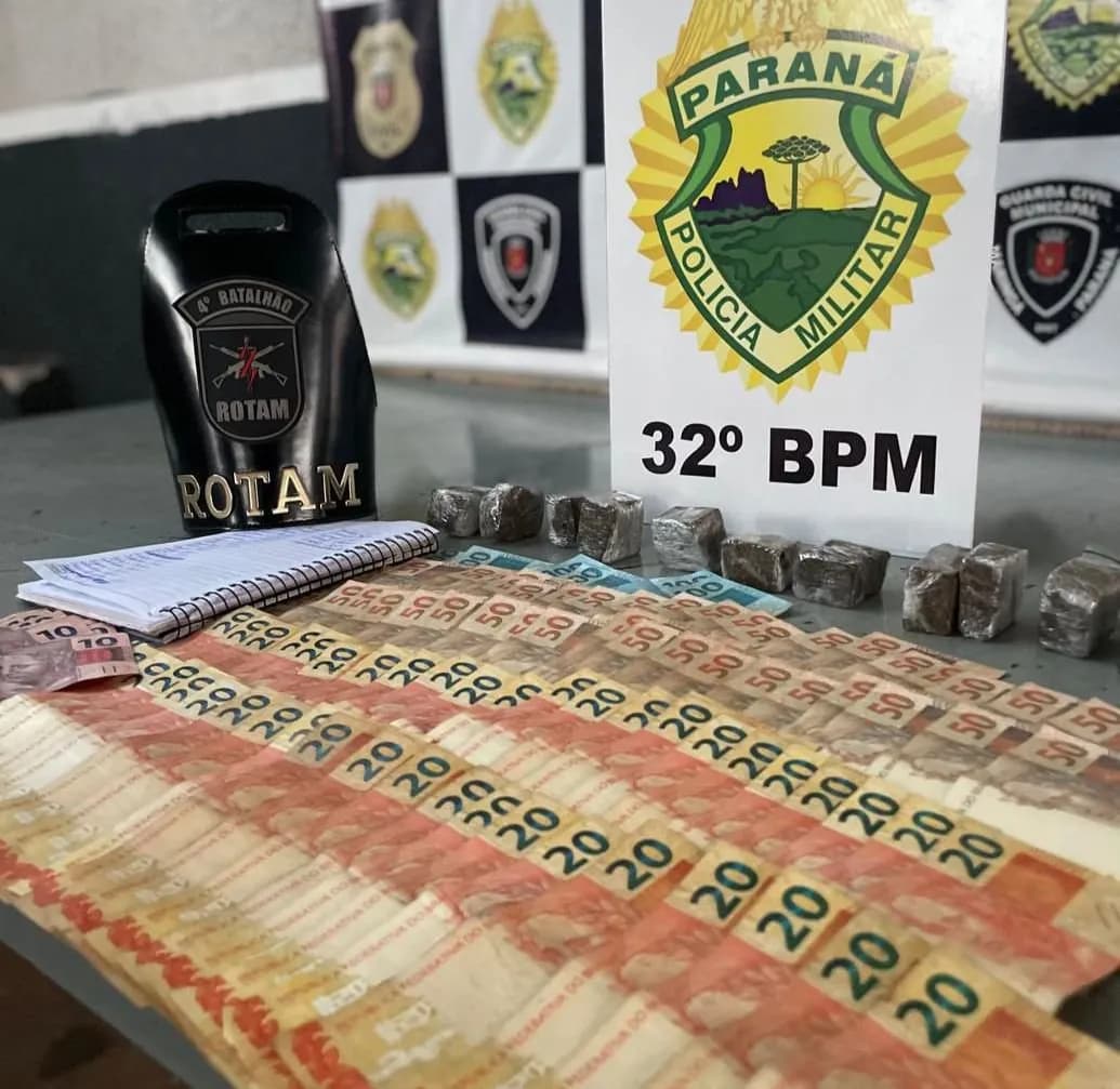 Em abordagem ROTAM apreende drogas, dinheiro e prisão de acusado de tráfico em Paiçandu