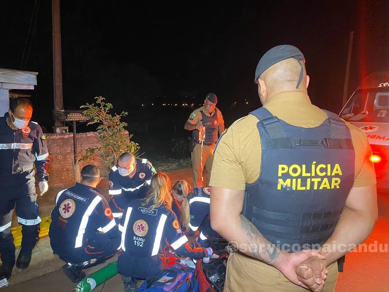 Homem é socorrido após levar facada nas costas em Paiçandu