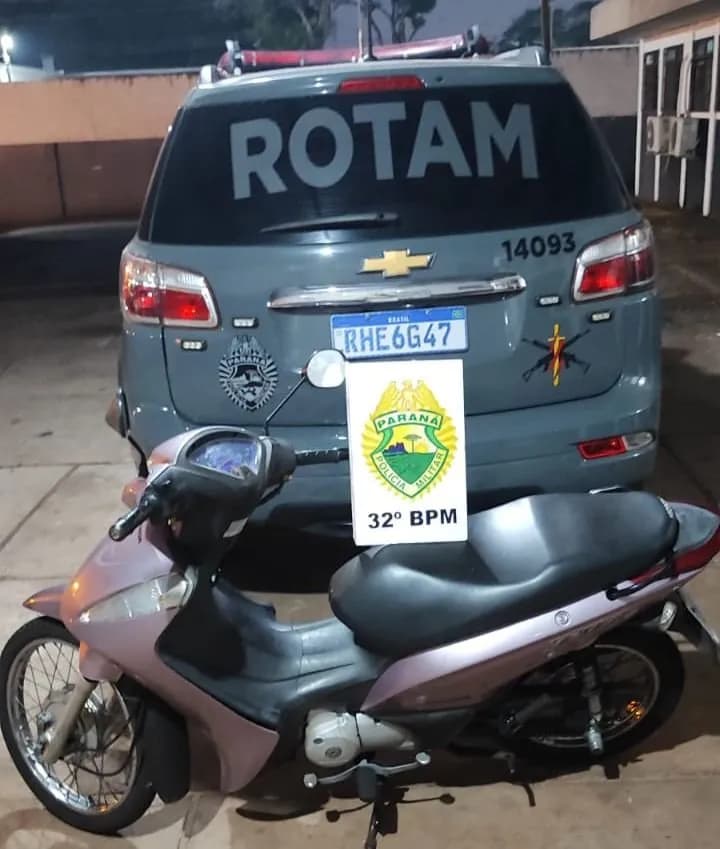 ROTAM recupera moto furtada e prende suspeito em Mandaguaçu