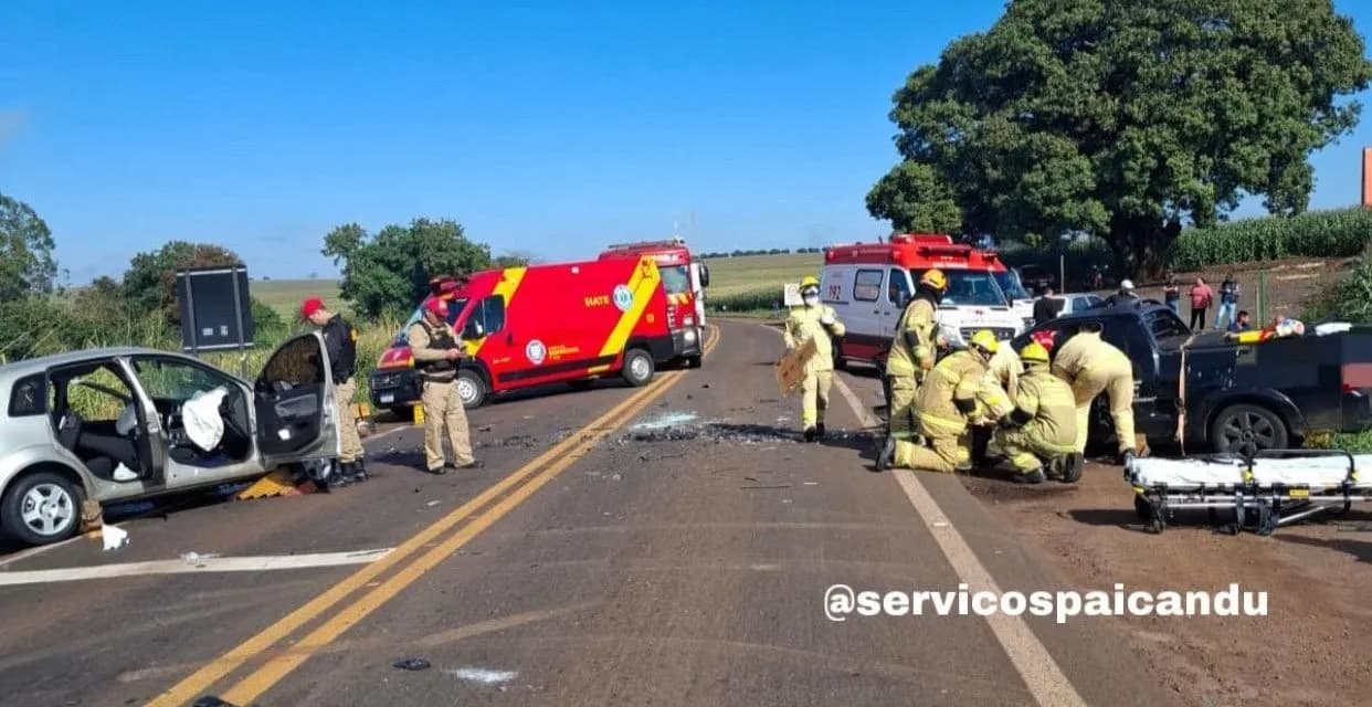 Colisão frontal deixa quatro feridos na PR-323