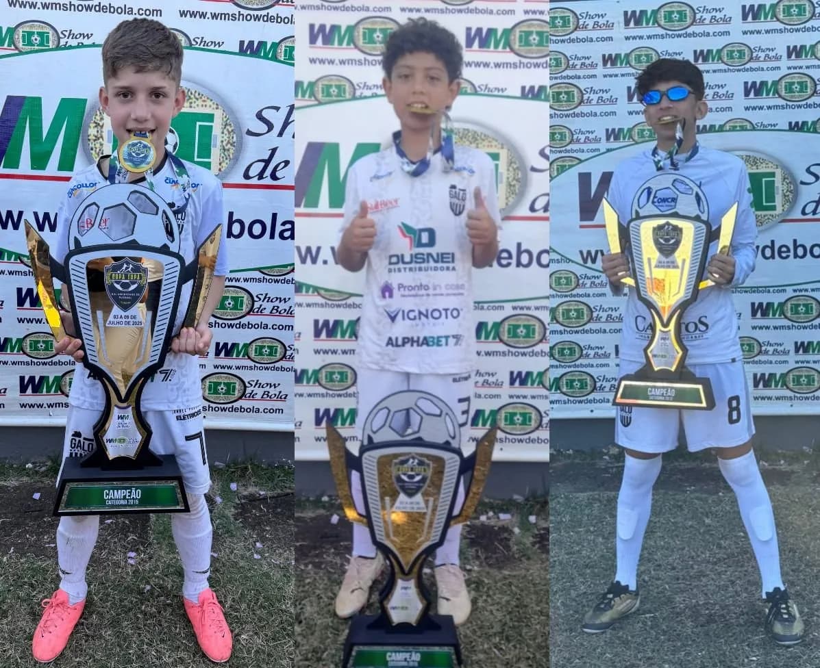 Meninos de Paiçandu se destacam em campeonato sul-americano de futebol e conquistam títulos pelo Galo Maringá