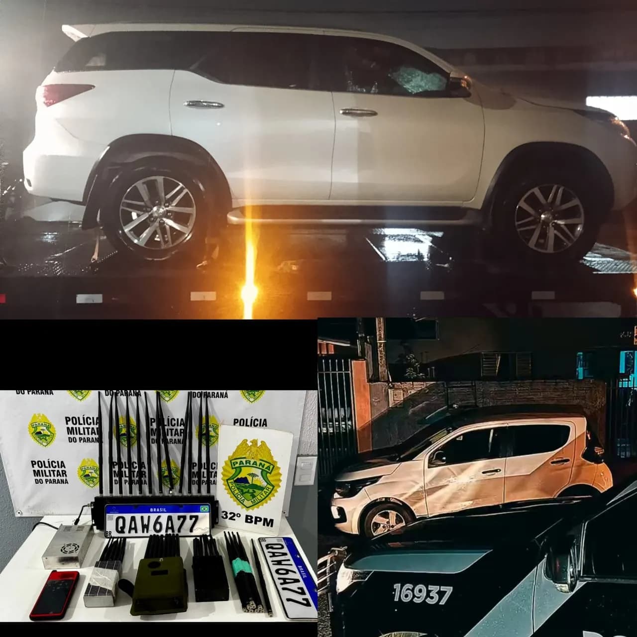 Hilux furtada é encontrada em garagem de residência com bloqueadores de sinal e outro carro furtado em Paiçandu
