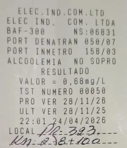 Após denúncias, motorista é preso por embriaguez ao volante na PR-323