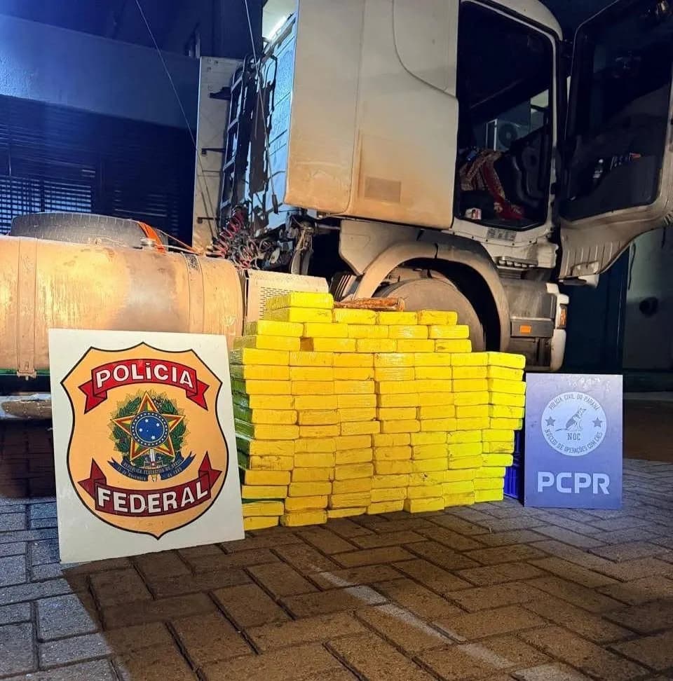 Mais de 100 quilos de cocaína escondidas em tanque de caminhadas são apreendidos durante ação da PF e Polícia Civil na rodovia em Paiçandu