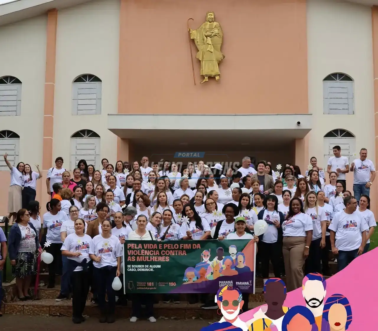 Caminhada do Meio-Dia mobiliza população de Paiçandu em combate à violência contra a mulher