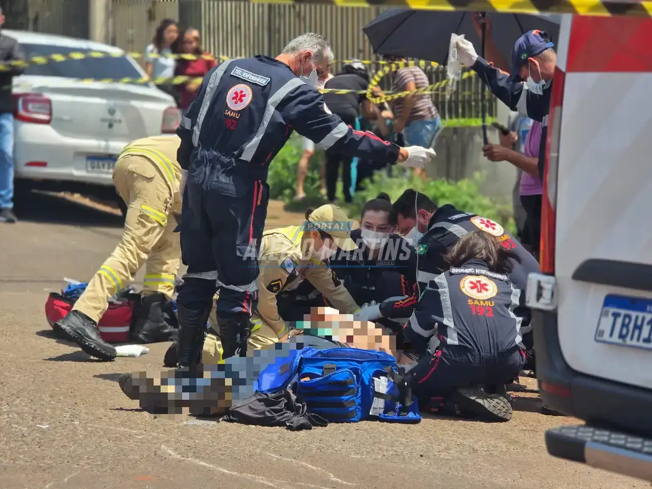 Motociclista sofre duas paradas cardíacas após grave acidente em Sarandi