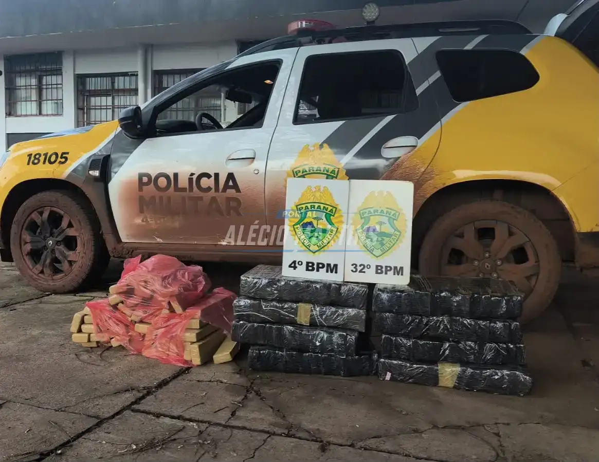 PM apreende 130 kg de maconha após perseguição e troca de tiros entre Maringá e Mandaguaçu