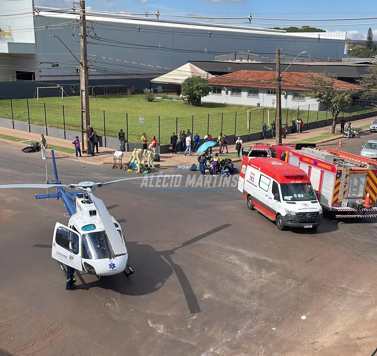 Cruzamento perigoso da marginal da PR-323 registra grave acidente e gestante de seis meses é socorrida de helicóptero
