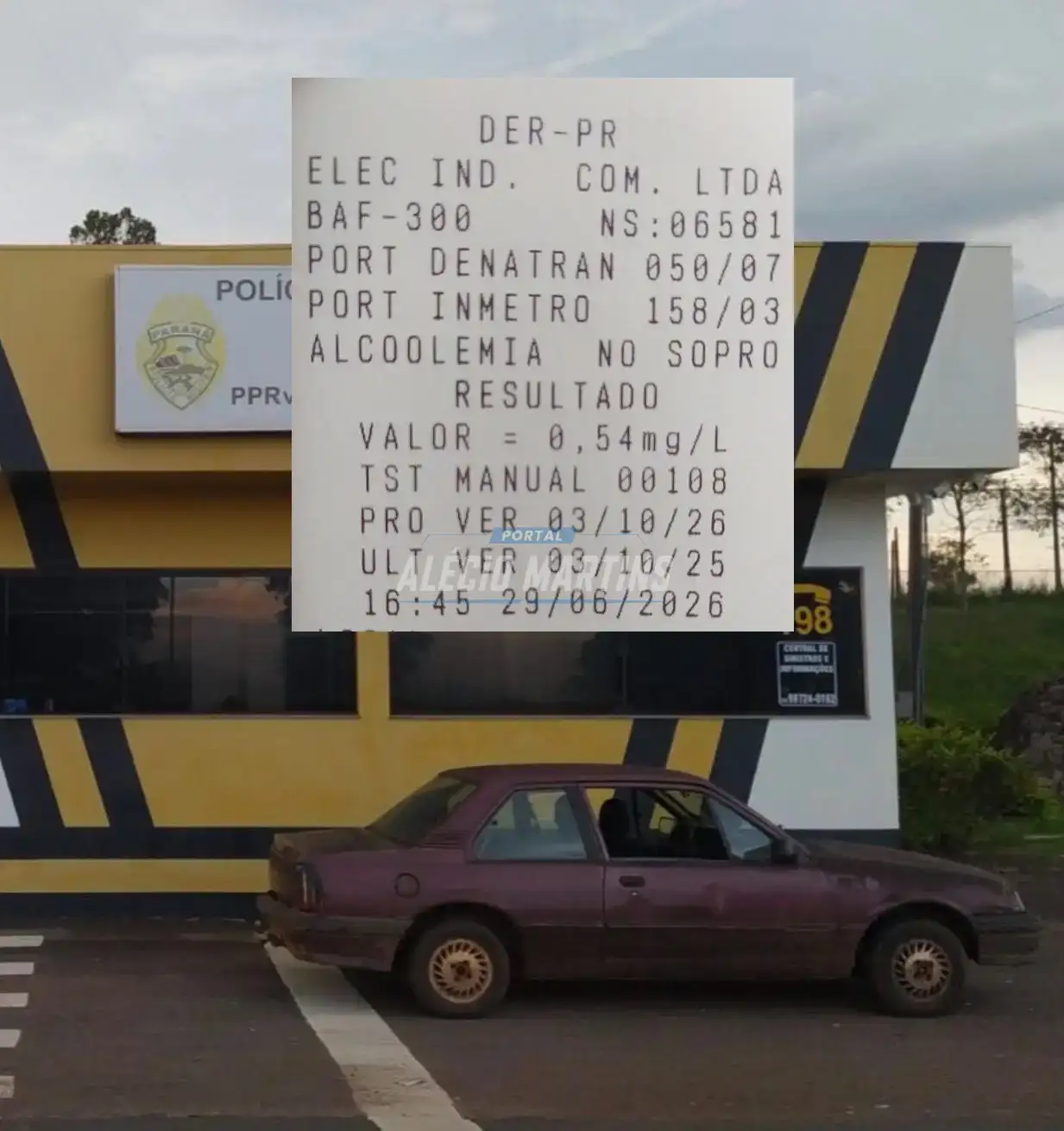 Motorista é preso por embriaguez ao volante durante fiscalização na PR-323