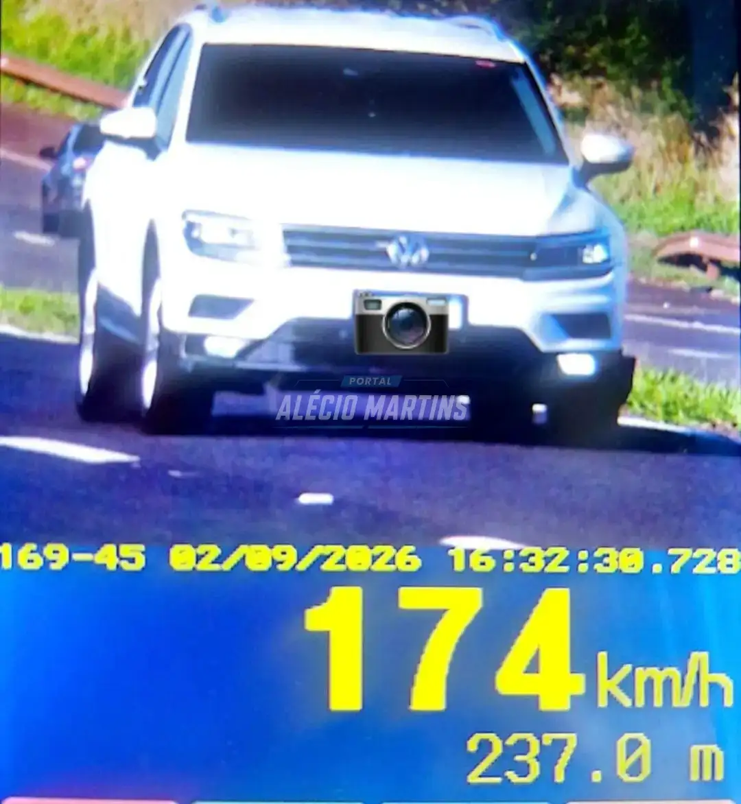 Motorista é flagrado a mais de 170 km/h durante fiscalização na rodovia em Paiçandu