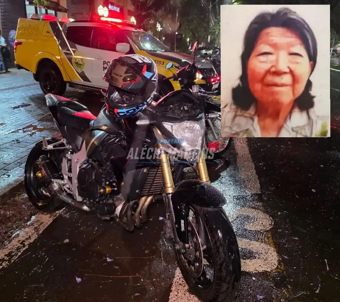 Idosa de 80 anos morre após ser atropelada por motocicleta em Maringá