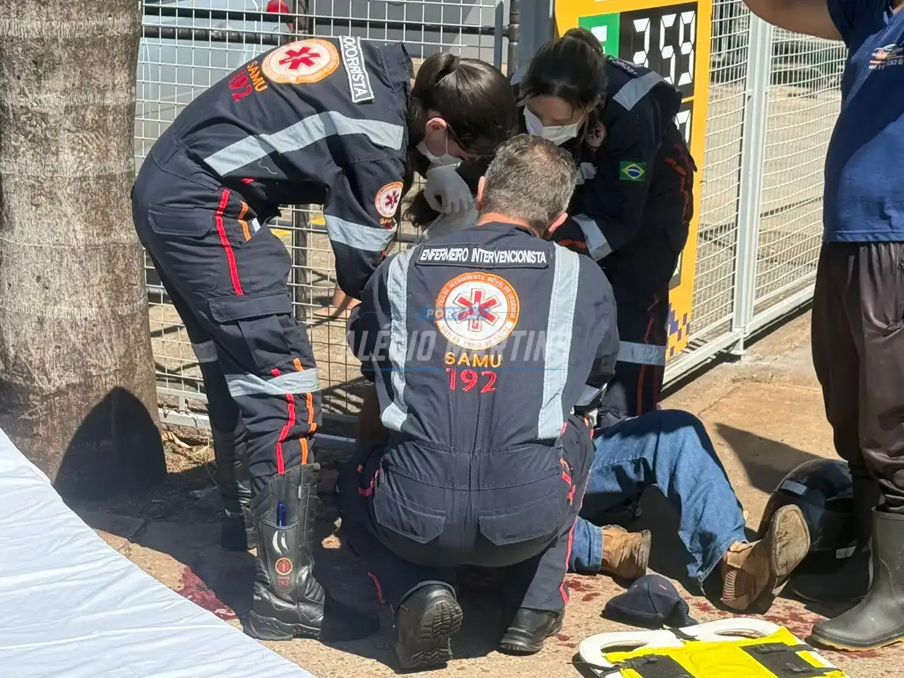 Motociclista fica ferido após acidente no Jardim Pioneiro, em Paiçandu