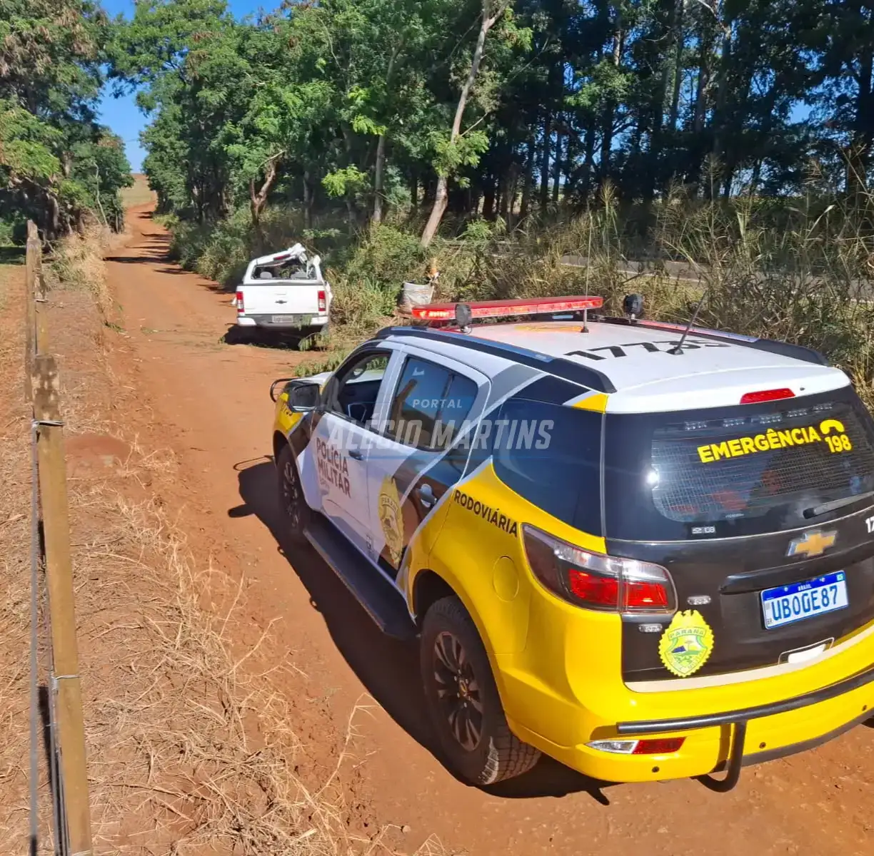 Criança de 4 anos morre após caminhonete sair da pista e bater contra árvore na PR-317