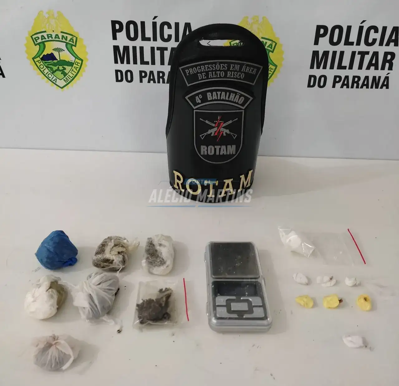 ROTAM apreende drogas e realiza a prisão de jovem de 18 anos acusado de tráfico em Paiçandu