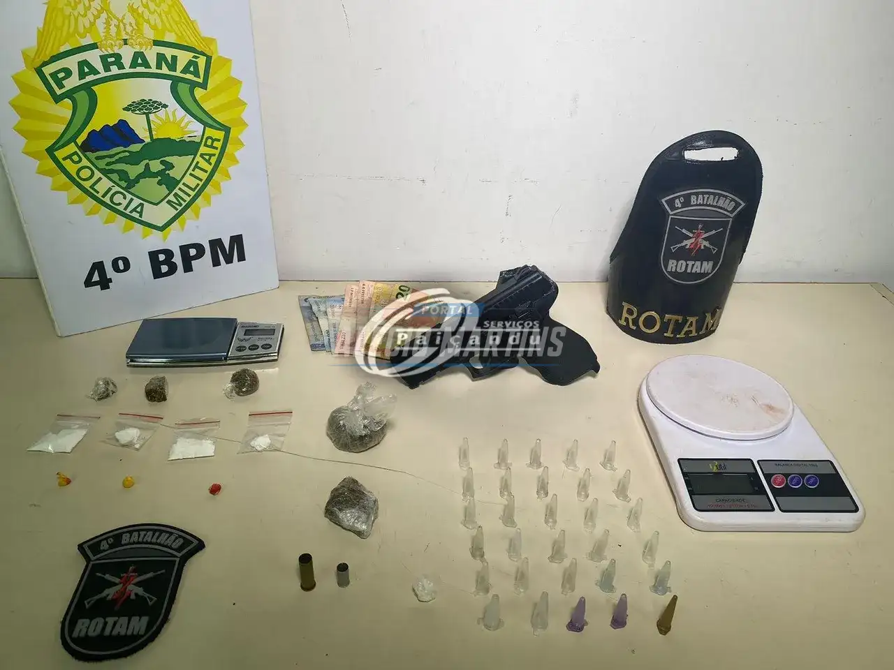 ROTAM de Paiçandu recupera moto furtada, apreende drogas e simulacro e duas pessoas são detidas