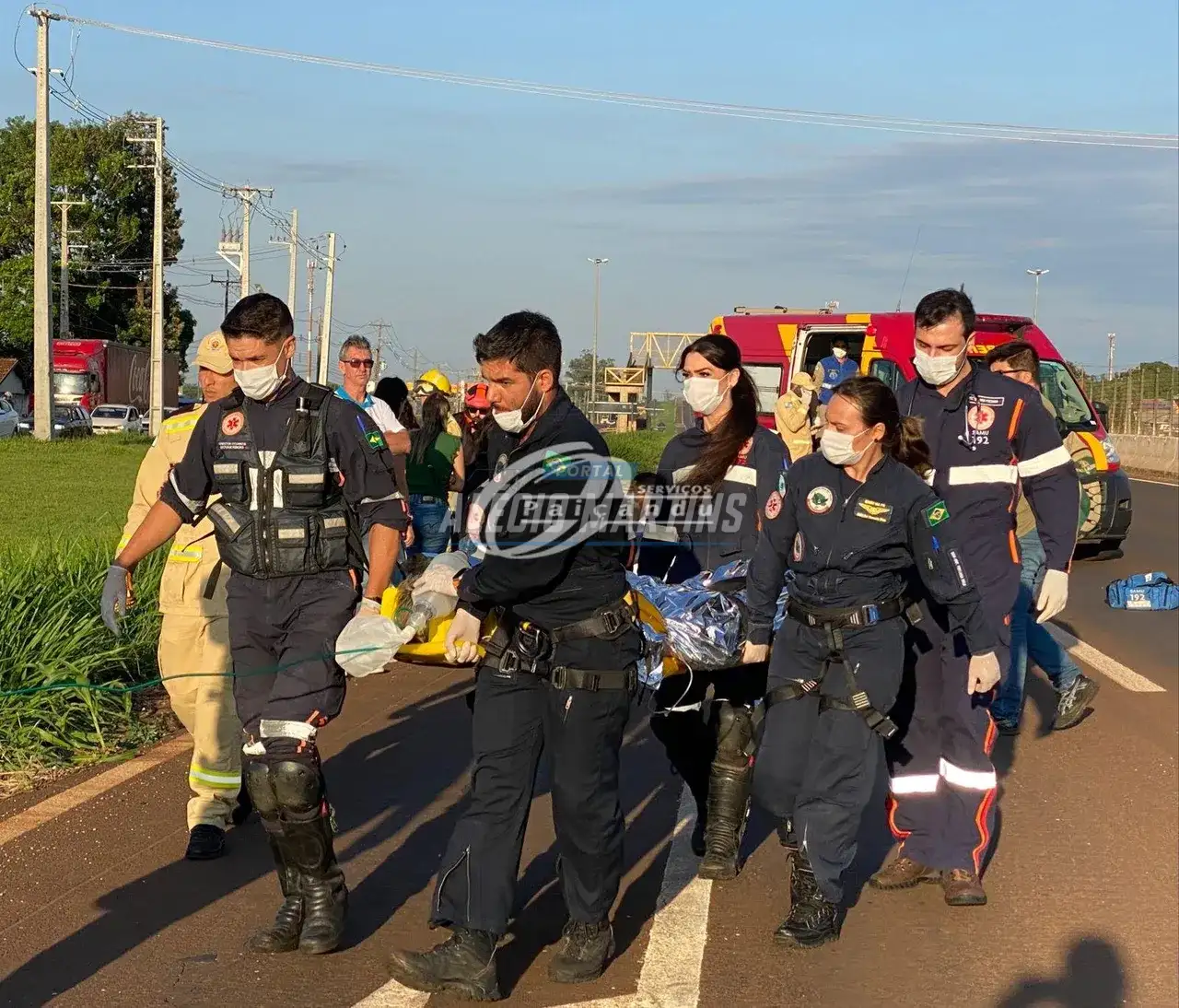 Pedestre é entubada após ser atropelada por moto na rodovia em Paiçandu