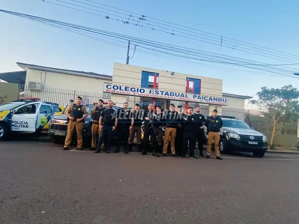 Forças de segurança de Paiçandu realizam operação em escolas da cidade
