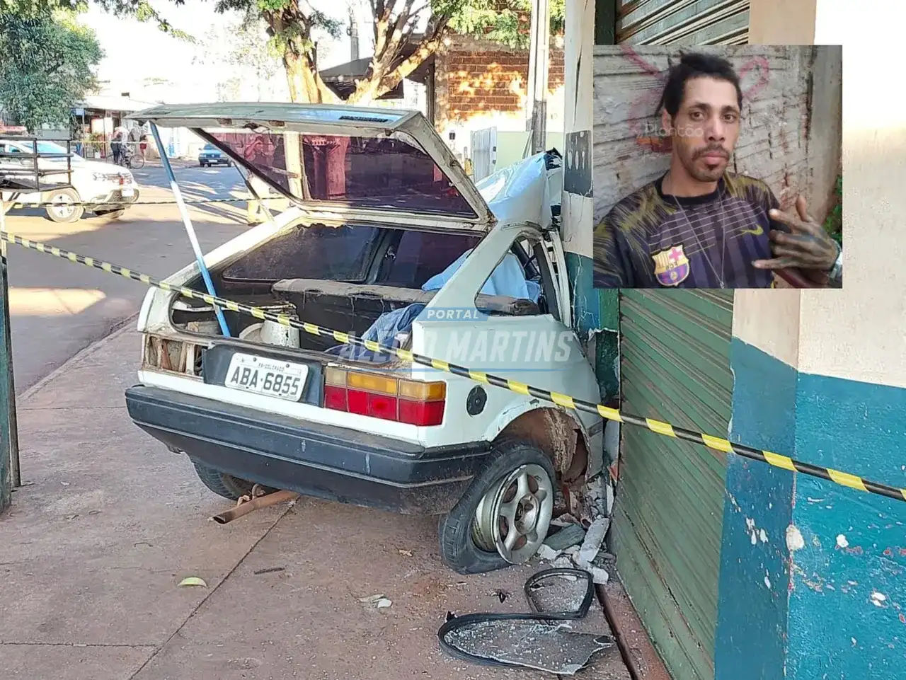 Homem morre após carro bater contra parede e condutor que é amigo da vítima foge sem prestar socorro, em Sarandi