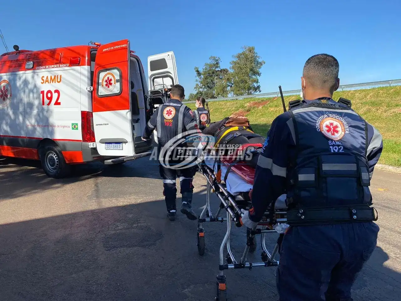 Motociclista fica ferida após queda de moto na marginal da rodovia em Paiçandu