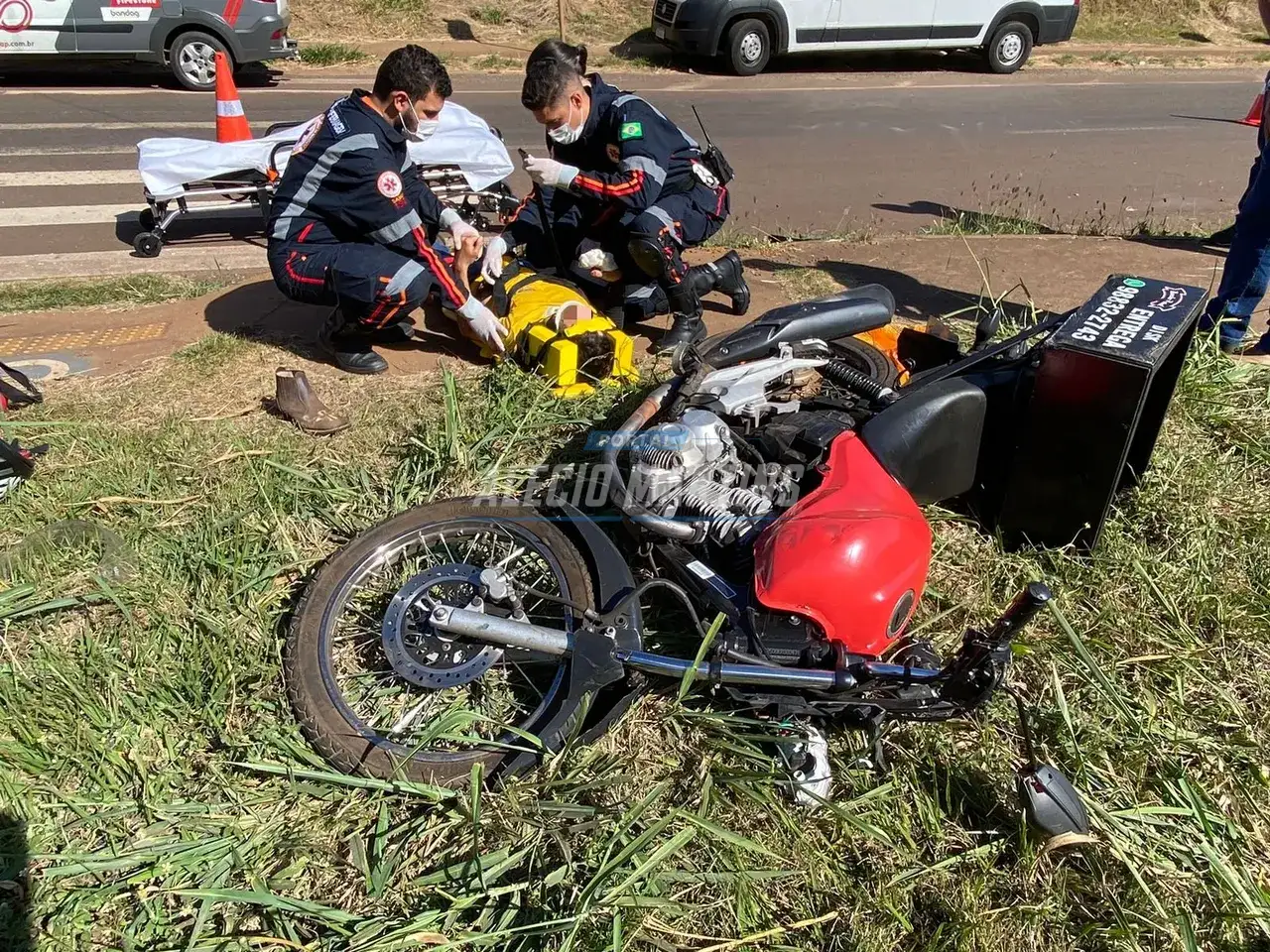 Motociclista de Paiçandu fica ferido em acidente na marginal da rodovia em Maringá