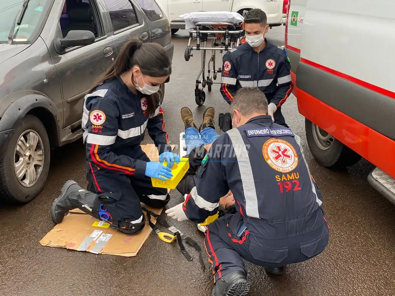 Colisão traseira deixa motorista ferido no centro de Paiçandu