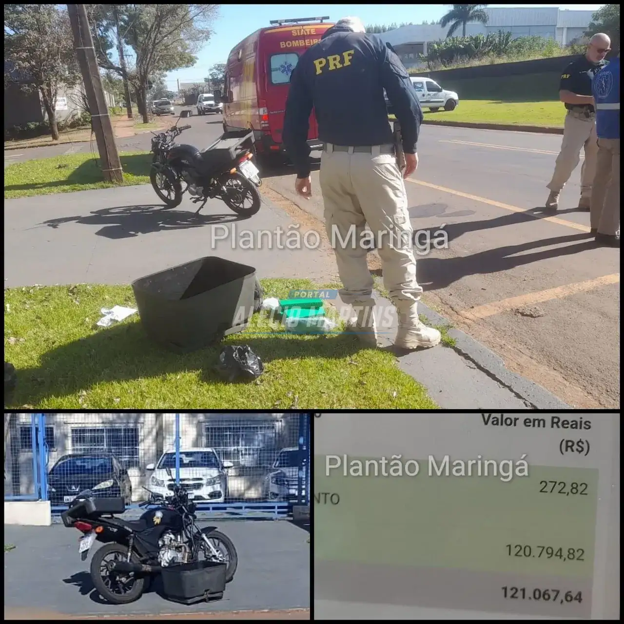 Motociclista que entregava drogas no ‘delivery’ sofre acidente e acaba preso em Maringá.