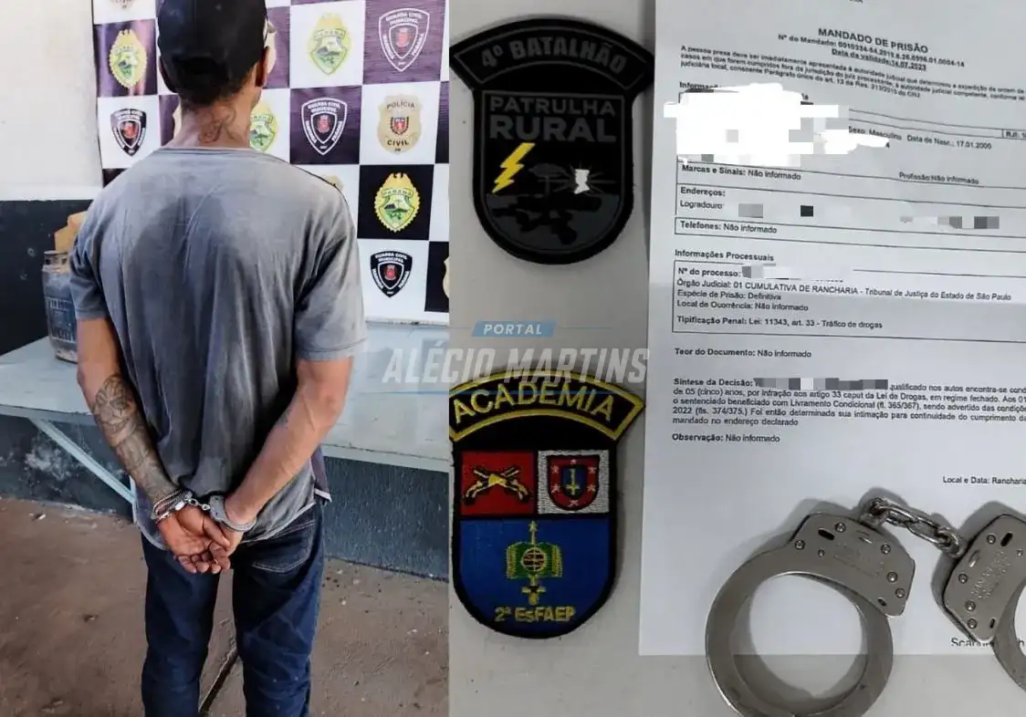 Polícia militar realiza prisão de acusado de tráfico de drogas em Paiçandu