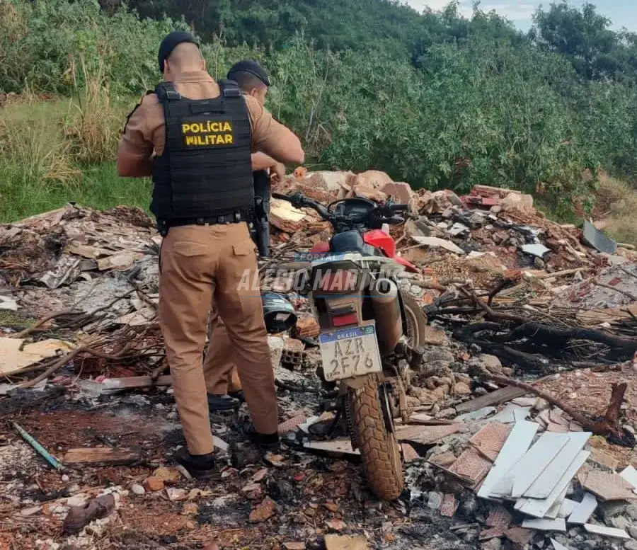 Moto furtada é localizada próximo do aterro sanitário em Paiçandu