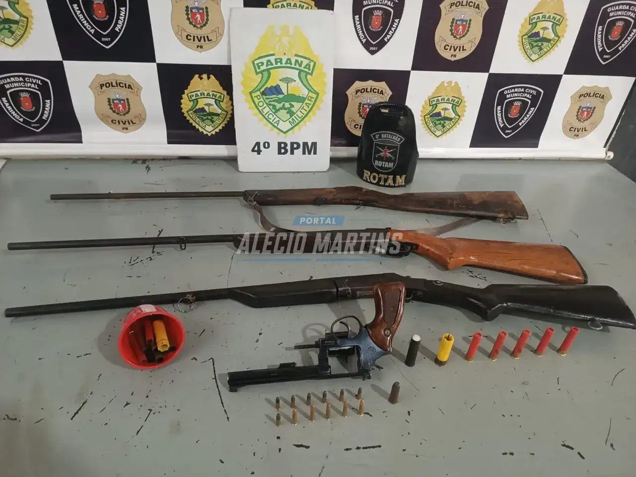 Foragido da justiça é preso com armas de fogo na área rural de Paiçandu