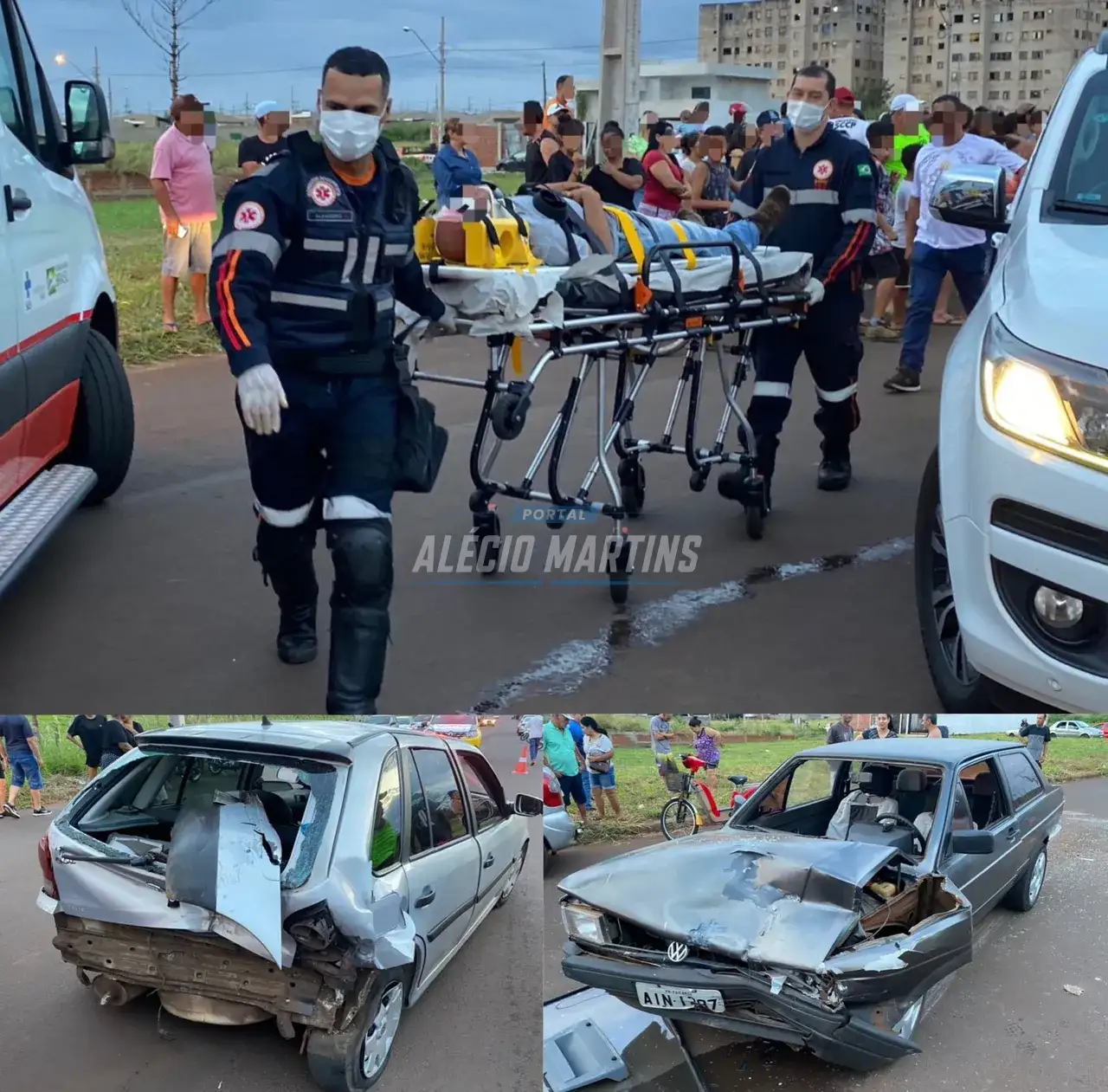 Duas pessoas ficam feridas após violenta colisão traseira, em Paiçandu