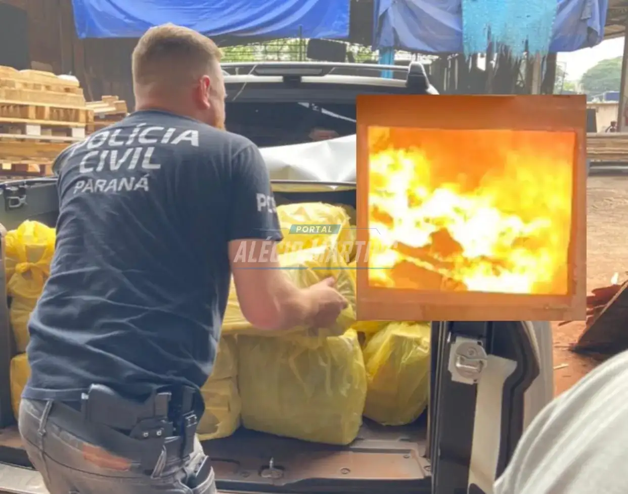 Aproximadamente 1,5 toneladas de drogas são incineradas pela polícia civil de Paiçandu