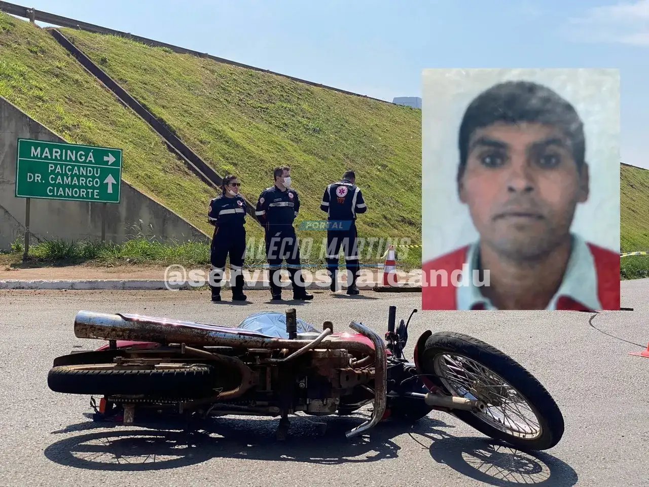 Motociclista morre na hora em acidente no cruzamento do Café Basa