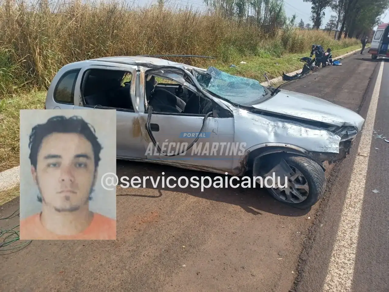 Motorista morre após ser ejetado de veículo que capotou na BR-376, próximo de São Domingosv