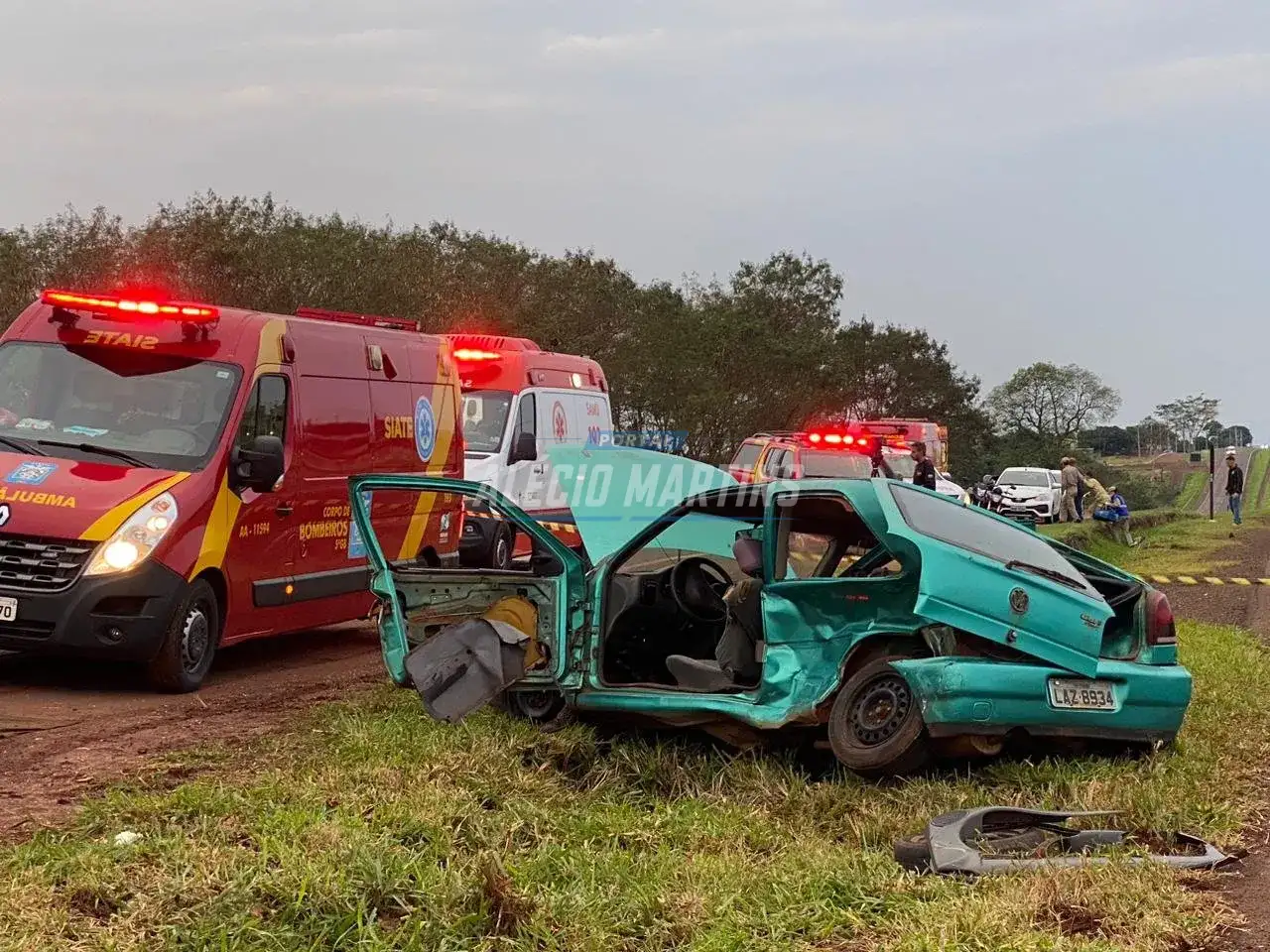 Batida violenta entre dois veículos deixa feridos na rodovia entre Paiçandu e Água Boa