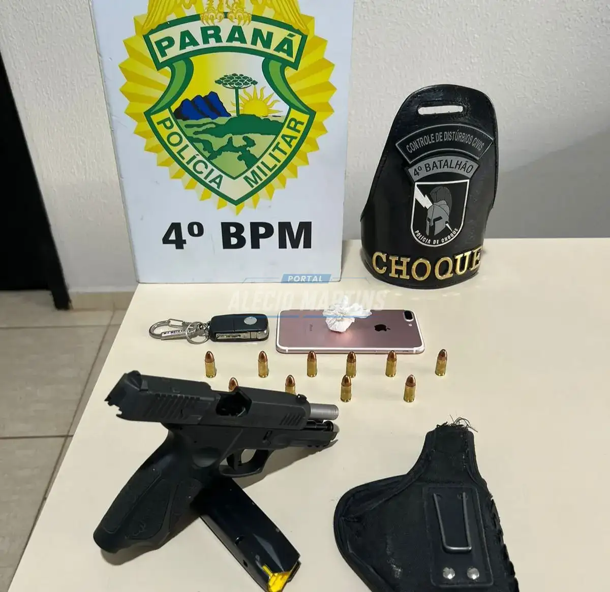 Em abordagem da equipe CHOQUE homem é preso com arma de fogo na rodovia entre Paiçandu e Maringá