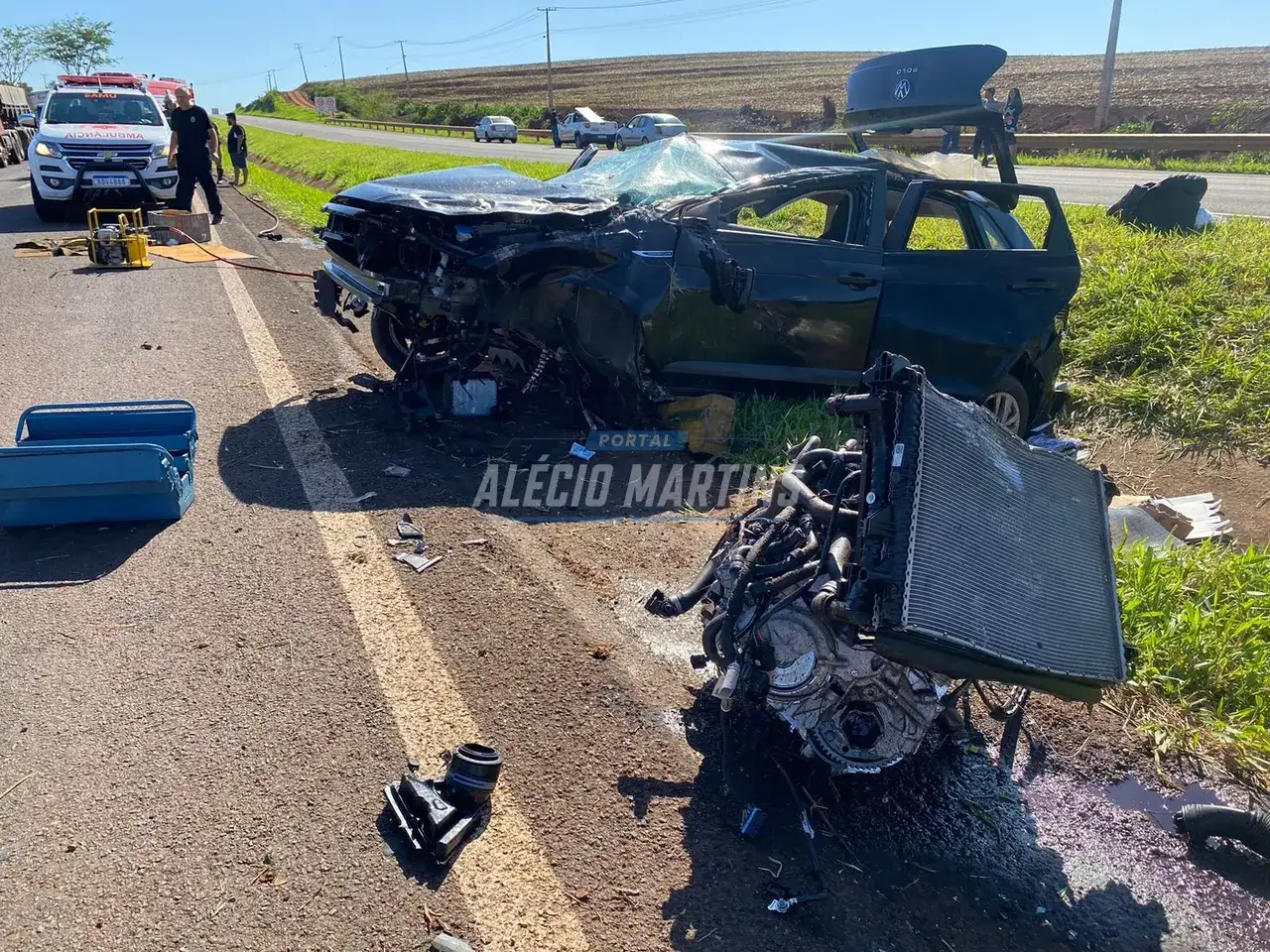 Mulher fica ferida após capotamento de veículo na rodovia entre Paiçandu e Água Boa
