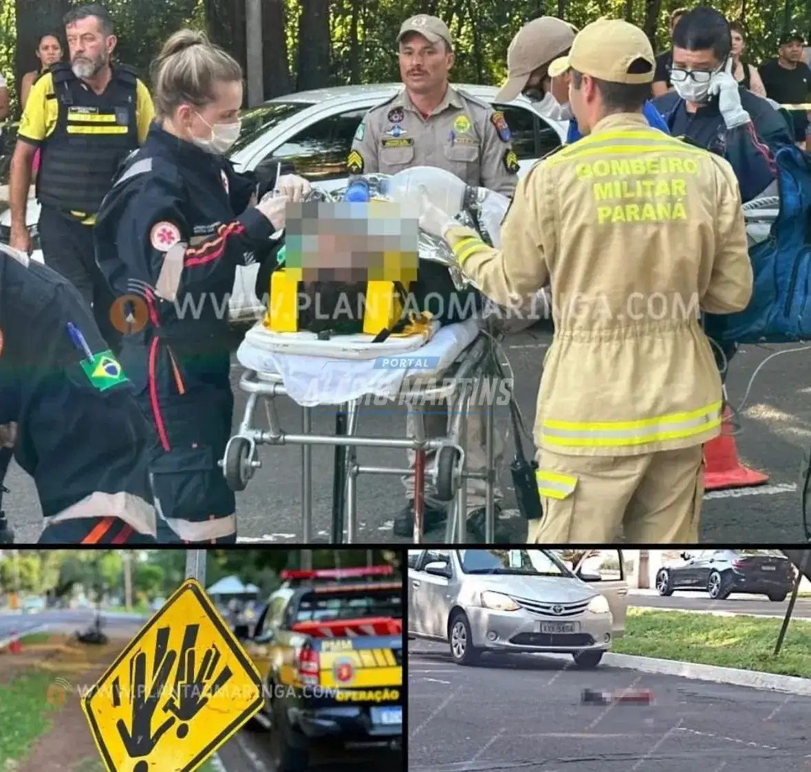 Motociclista tem perna arrancada em acidente em Maringá
