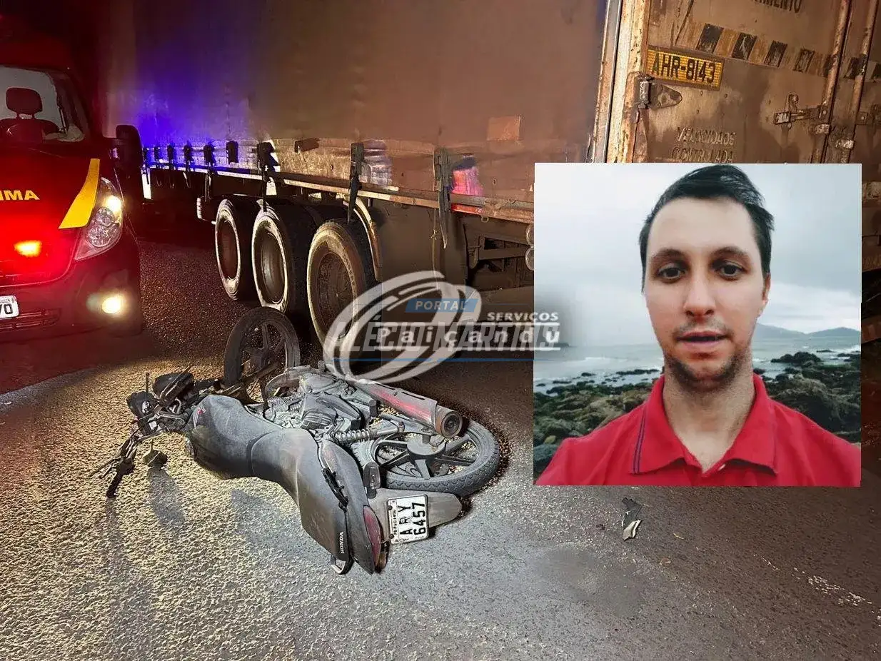 Morador de Paiçandu morre após bater moto em carreta estacionada em Maringá
