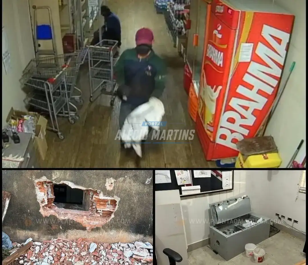 Ladrões quebram parede de posto de combustível e arrombam cofre em Maringá