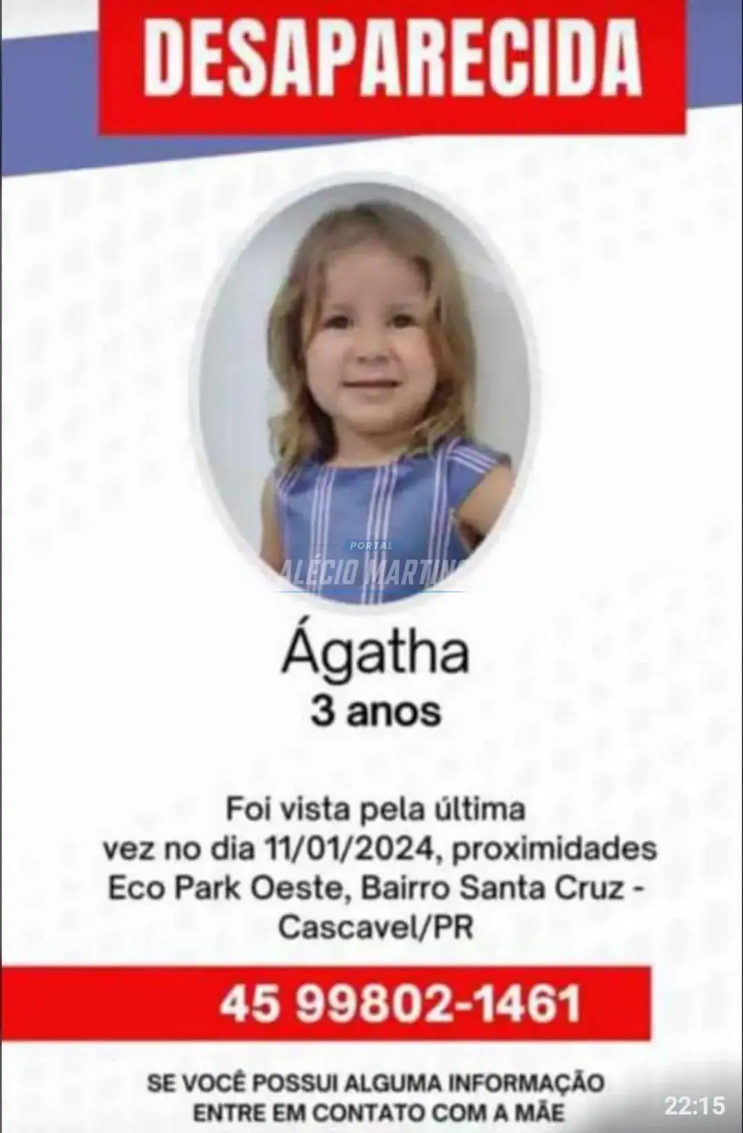 Criança de três anos é raptada por ocupantes de carro prata em Cascavel
