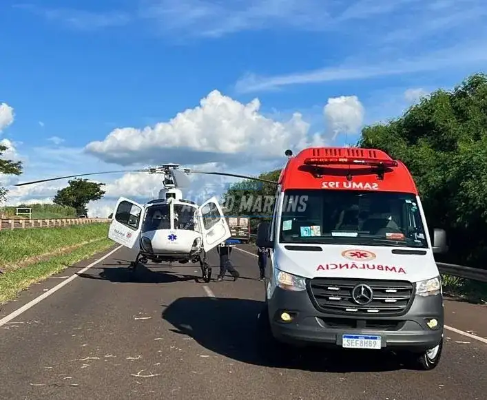 Motociclista sofre fratura de fêmur após queda na rodovia entre Água Boa e Paiçandu