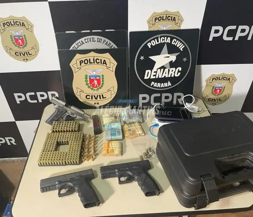 Moradores de Paiçandu são presos com arma e munições em operação do Denarc