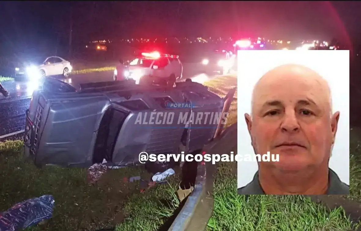Idoso morre após capotamento na PR-317. Ele estava em viagem para conhecer o neto recém nascido