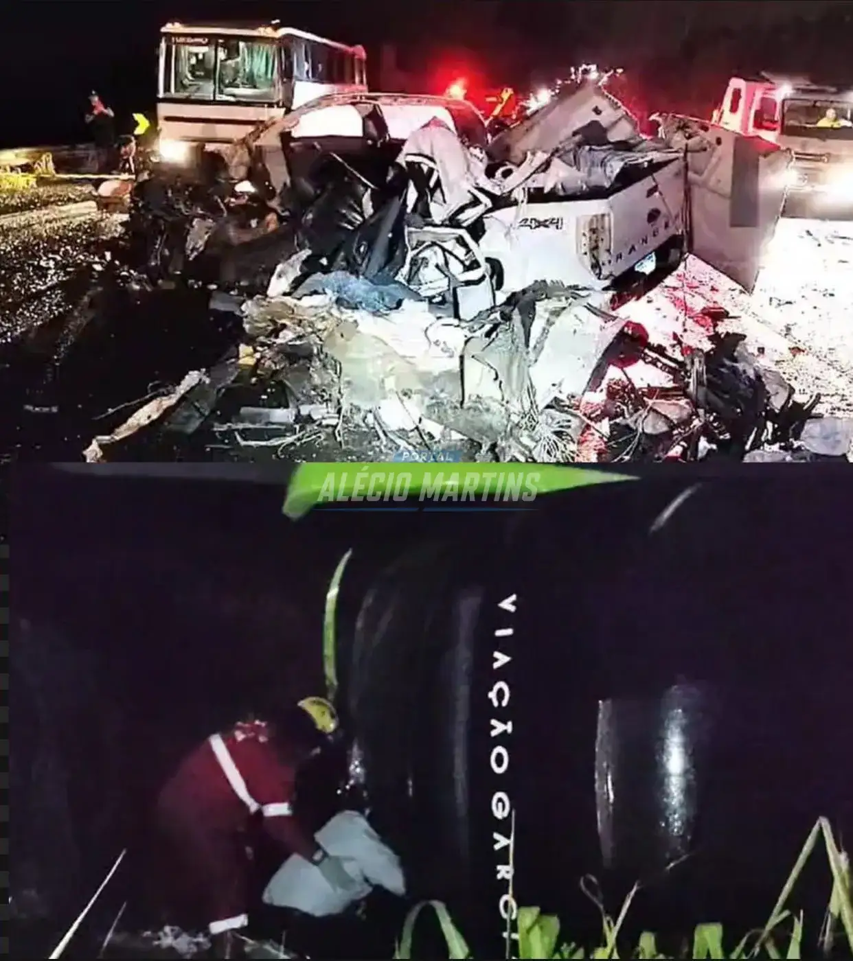 Ônibus que fazia linha Guaíra a São Paulo se envolve em acidente no Paraná, uma pessoa morreu.