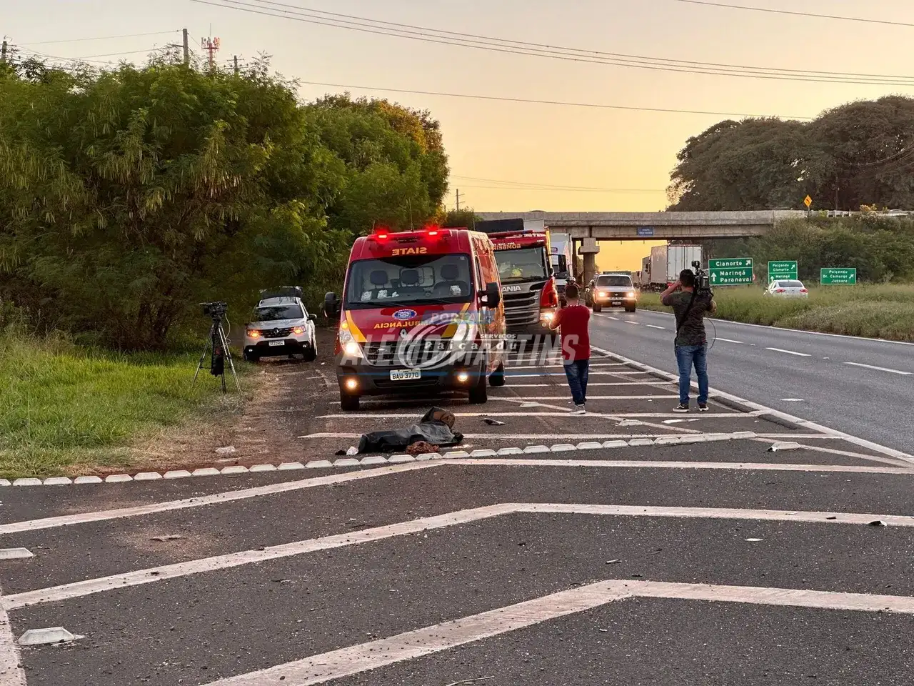 Homem ainda sem identificação morre atropelado na PR-317 na saída para Campo Mourão