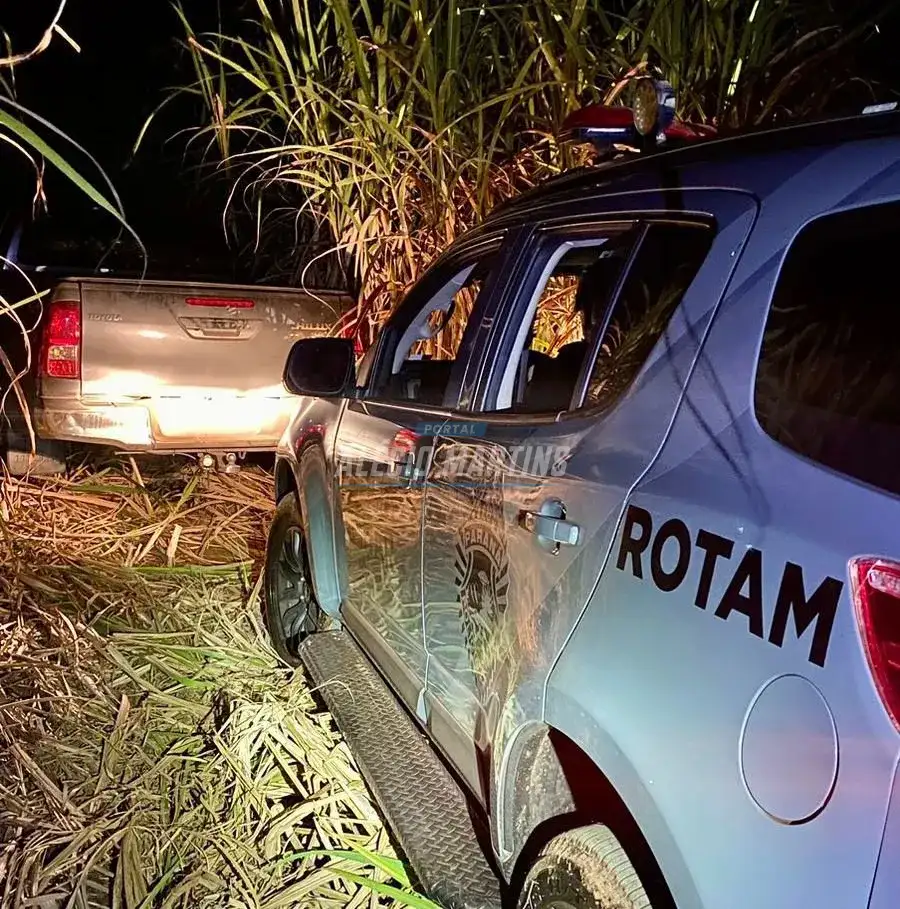 Camionete furtada no dia dos namorados é localizada pela ROTAM na área rural de Mandaguaçu