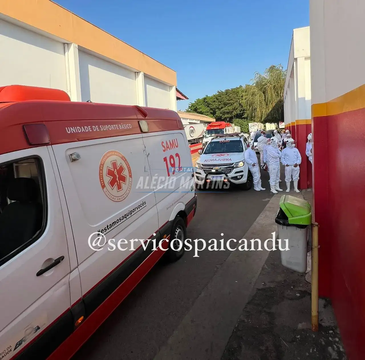 Funcionários de frigorífico as margens da rodovia em Paiçandu são socorridos após vazamento de amônia