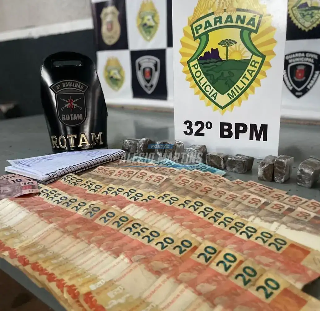 Em abordagem ROTAM apreende drogas, dinheiro e prisão de acusado de tráfico em Paiçandu